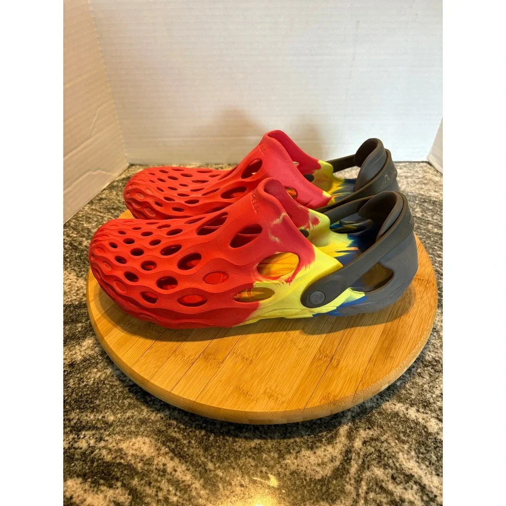 Merrell Hydro Moc Mens 13 Water Shoes Red Yellow Blue Grey Slip On Clogs